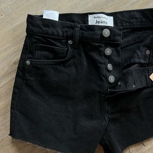 Brand new w/ tags Reformation high waisted black denim shorts